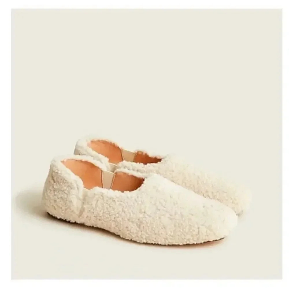 J. Crew Cream Sherpa Ballet Flats